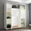 Шкаф купе Mobildor Aron P K1, 200x220x60 cm, двери ДСП с зеркалом горизонтально, Белый