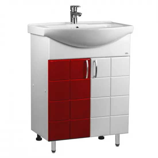 Dulap cu lavoar Mashtab Domino (Basic) 50 cm, Red