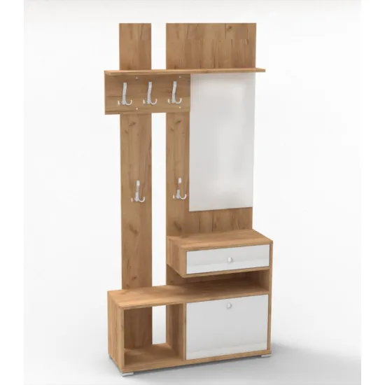 Прихожая ML-Mobila МЛ-1 (100 см), Дуб золотой / Белый