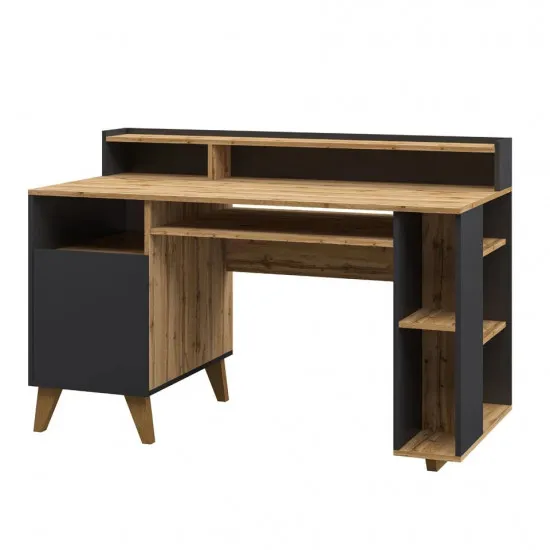 Masă calculator Neman Scandi МН-036-25, Stejar vonan / Grafit