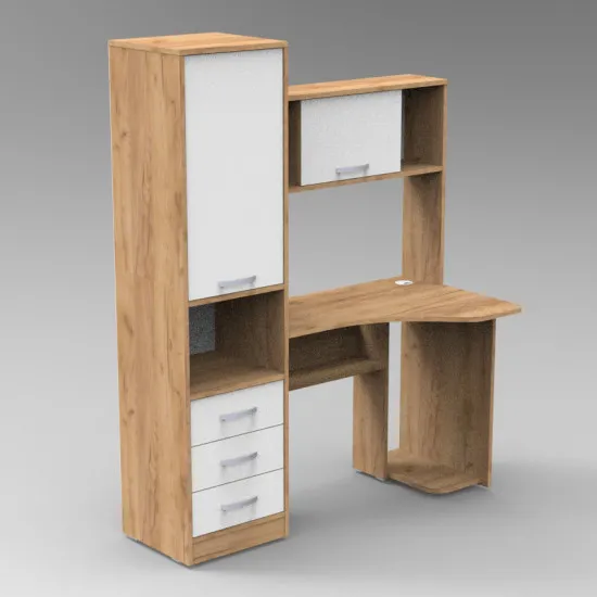 Masă calculator ML-Mobila ML-5, Stejar auriu/ Alb