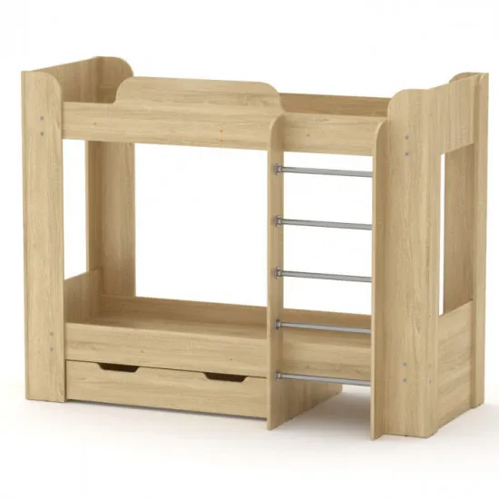 Детская кровать Kompanit Твикс-2, 70 x 190 см, Дуб сонома