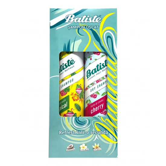 Sampon uscat Batiste Cherry 200ml + Tropical 200ml