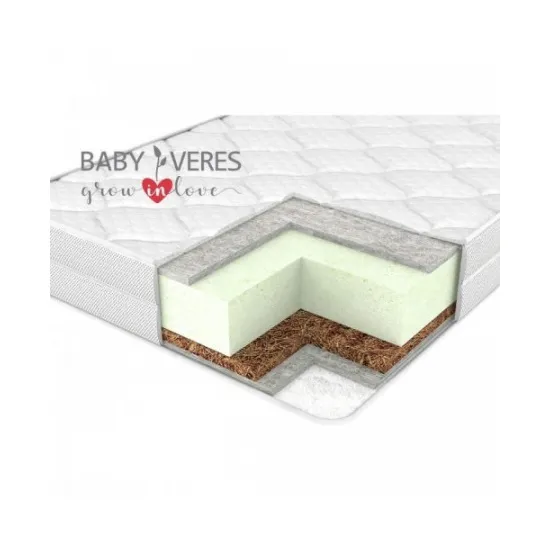 Saltea pentru copii Veres Hemp bio+ 50.7.10, 60x120x12 cm