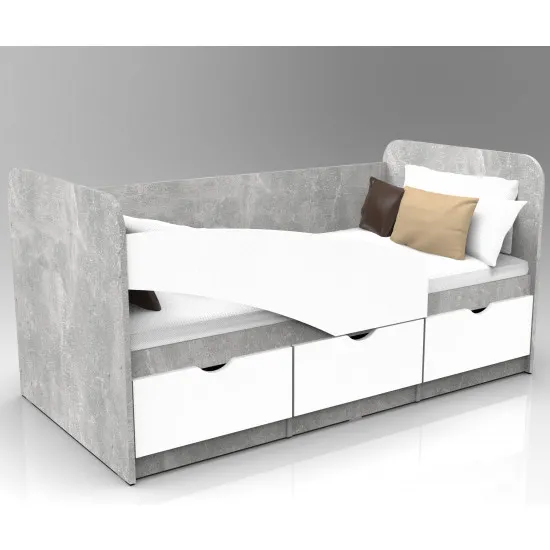 Кроватка детская ML-Mobila Junior 1, 80 х 180 см, Ателье светлый / Белый