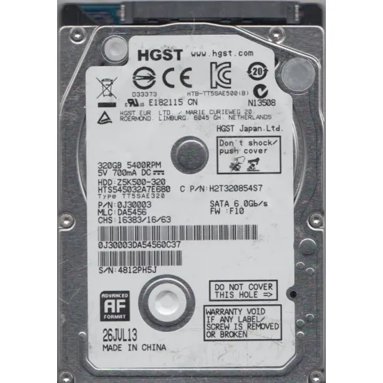 2.5" Unitate HDD 320 GB Hitachi Travelstar Z5K500 HTS545032A7E680-FR