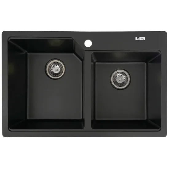 Мойка кухонная Tornado Quartz Duo 80, Black