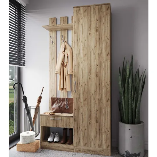 Antreu ML-Mobila ML-8 drept, fara oglinda (100 cm), Stejar auriu