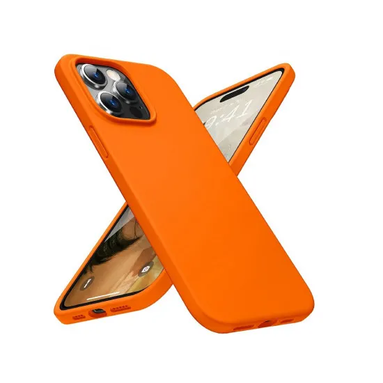 Husă Helmet Liquid Silicone pentru iPhone 14 Pro, Orange
