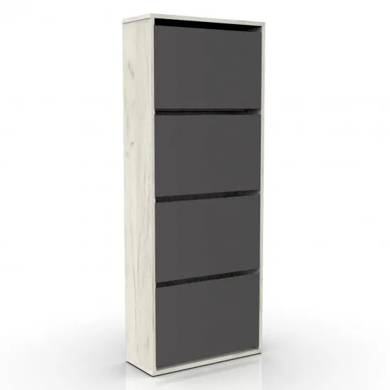 Tumbă pentru încălțăminte ML-Mobila ML-3 (60 cm), Kraft Alb / Antracit