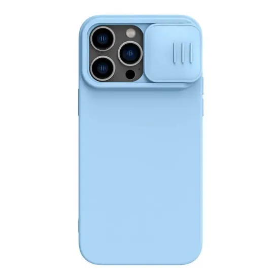Husă Nillkin CamShield Silky Silicone pentru iPhone 14 Pro, Blue Haze