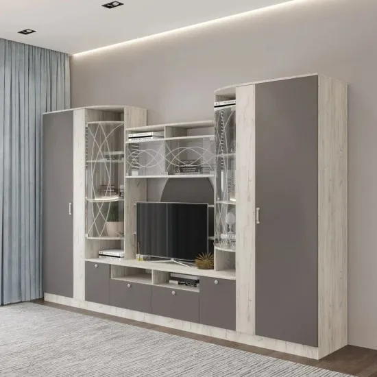 Living ML-Mobila ML-5 (353,2 cm), Stejar craft alb / Antracit