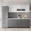 Bucatarie ML-Mobila AGT 2.0 m, Alb / Antracit/ Alb