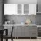 Bucatarie ML-Mobila Provans 2.0 m, Alb / Grafit / Alb