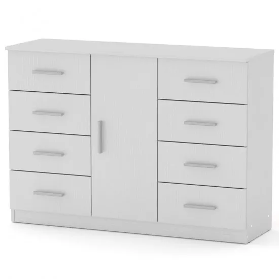 Comodă Kompanit 8+1 (120 cm), White
