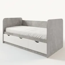 Patut copii ML-Mobila Junior 1, fara protectie laterala 80 х 160 cm, Atelie deschis / Alb Patut copii ML-Mobila Junior 1, fara protectie laterala 80 х 160 cm, Atelie deschis / Alb