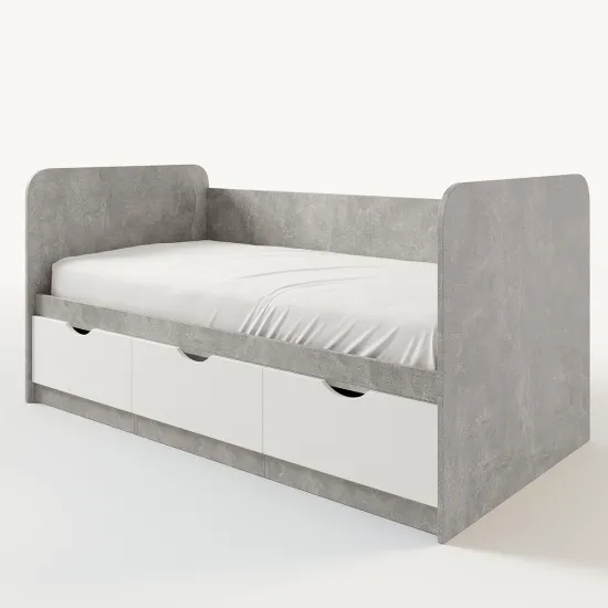Patut copii ML-Mobila Junior 1, fara protectie laterala 80 Ñ? 160 cm, Atelie deschis / Alb