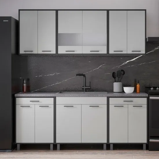 Bucatarie modulara ML-Mobila Omega - 5 2.0 m, Sur/Negru