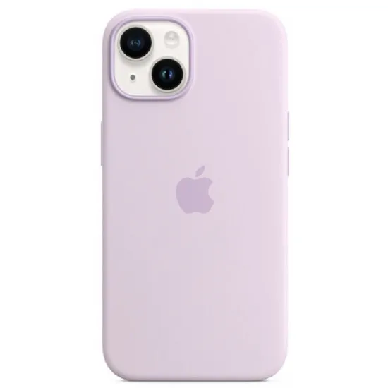 Husă Helmet Silicone case with MagSafe pentru iPhone 14, Liliac