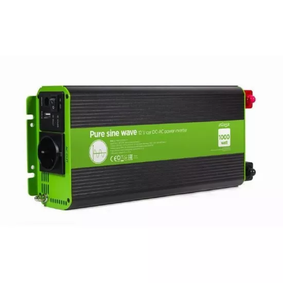 Invertor auto Energenie EG-PWC-PS1000-01, 12 V Pure sine wave car DC-AC power inverter