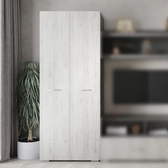 Dulap ML-Mobila ML-1 (80 cm), Antracit / Stejar craft alb