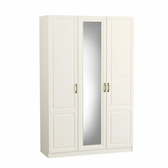 Dulap ML-Mobila Liverpool 15 (150 cm) cu oglindă, Ivory