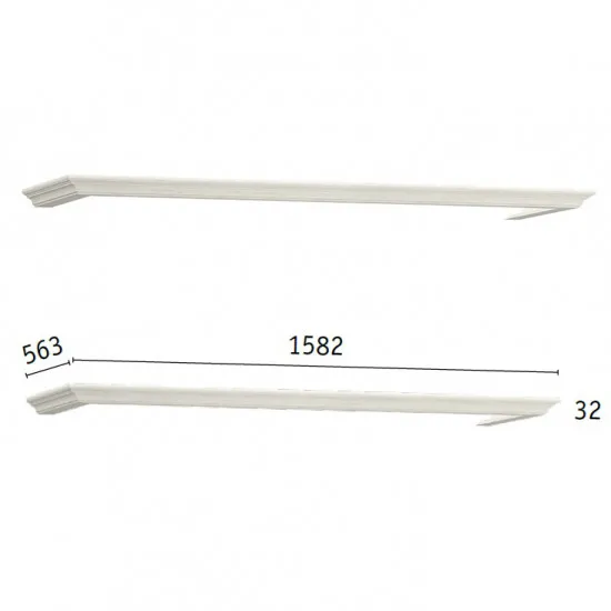 Set de cornișe ML-Mobila Liverpool 13 1500 C (563x1582x32 mm), Ivory