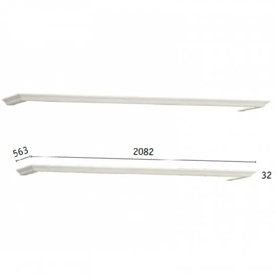 Комплект карнизов ML-Mobila Ливерпуль 14 2000 C (563x2082x32 mm), Слоновая кость