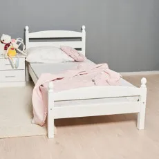 Pat pentru copii Mobicasa Lira, fără sertare 90 x 200 cm, Alb Pat pentru copii Mobicasa Lira, fără sertare 90 x 200 cm, Alb