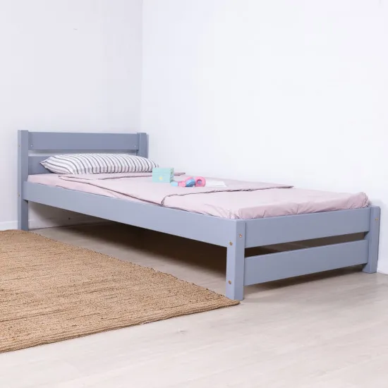 Pat pentru copii Mobicasa Tom, fÄ?rÄ? sertare 90 x 200 cm, Gri