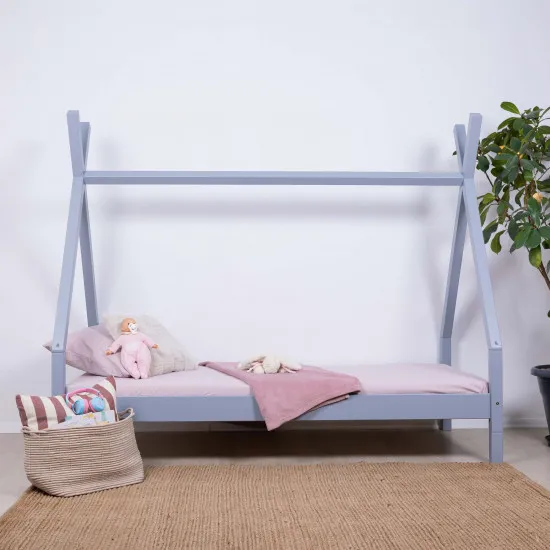 Кровать детская Mobicasa Daisy, с регулируемой высотой, без ящиков 90 x 200 см, Серый