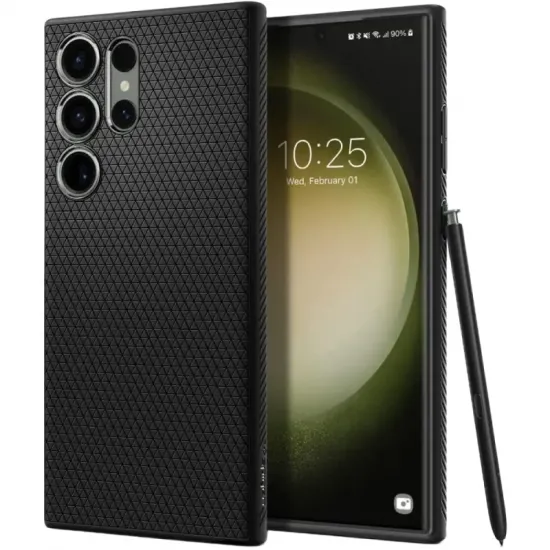 Husă Spigen Liquid Air pentru Samsung Galaxy S23 Ultra, Matte Black