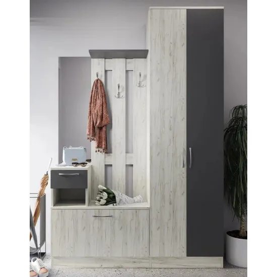 Antreu ML-Mobila ML-4 v3 (140 cm), Stejar craft alb / Antracit