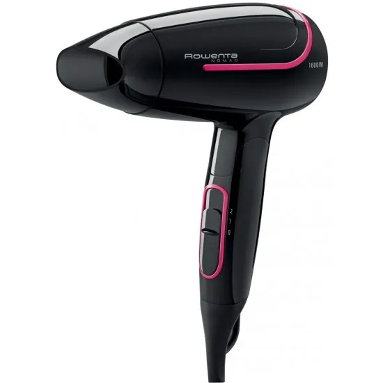 Uscător de păr compact Rowenta CV3323F0, 1600 W, Black/Pink