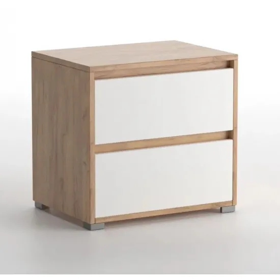 Тумба прикроватная ML-Mobila Найс 1 (50 см), Дуб золотой /белый