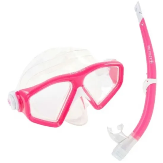 Mască cu tub Aqualung Saturn Combo SC3980002 Transparent/Pink