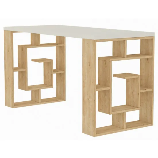Masă oficiu Showdeko Labirent M.MS.11181.23, White/Oak