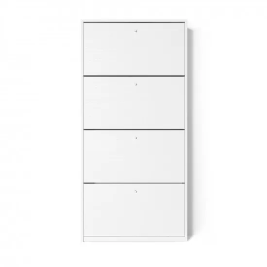 Tumbă pentru încălțăminte FabrikHome 4 uși 600, Frasin alb