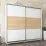 Dulap-cupeu Mobildor Aron S K, 190x220x60 cm, uși PAL orizontal, Alb