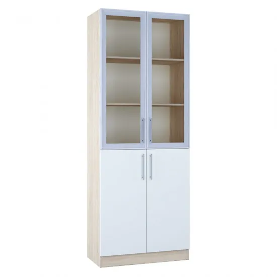 Vitrina Mobildor Practik (80 cm) cu polițe, Sonoma/White