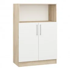 Тумба Mobildor Practik (80 см) полуоткрытая с полками, Sonoma/White