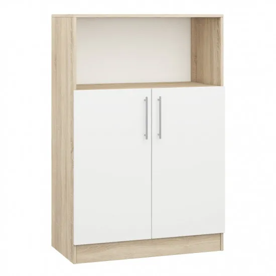 Тумба Mobildor Practik (80 см) полуоткрытая с полками, Sonoma/White