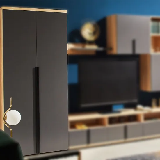 Шкаф для одежды Ambianta Duet (85 см) со штангой и полками, Bardolino/Gray