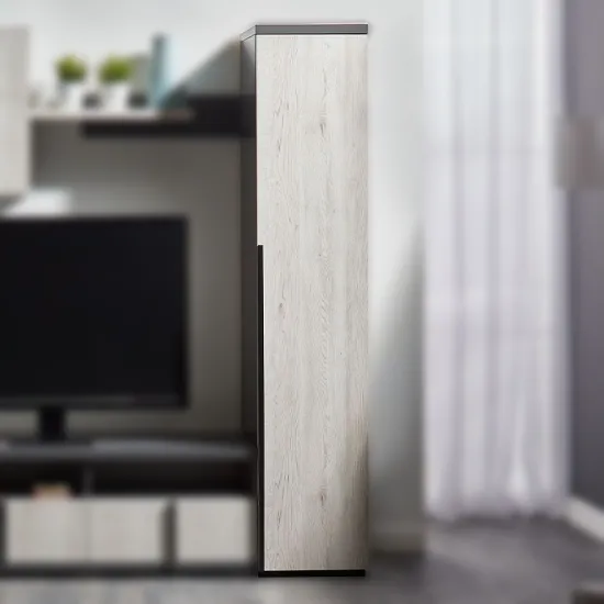 Шкаф пенал Ambianta Duet (40 см) с полками, Gray/White Samoa
