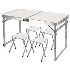 Masa și scaune pliante pentru camping Xenos Travel White Masa și scaune pliante pentru camping Xenos Travel White