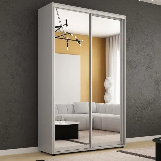 Шкаф купе Mobildor Compact, 140x220x45 cm, двери зеркало, Серый