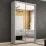 Dulap-cupeu Mobildor Compact, 150x220x45 cm, uși oglindă, Gri
