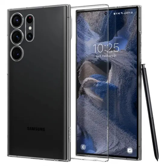 Husă Spigen Airskin pentru Samsung Galaxy S23 Ultra, Crystal Clear