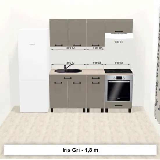 Bucatarie modulara Ambianta Iris 1.8 m, Gri