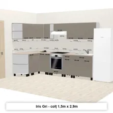 Bucatarie modulara Ambianta Iris 1.5 x 2.0 m, Gri